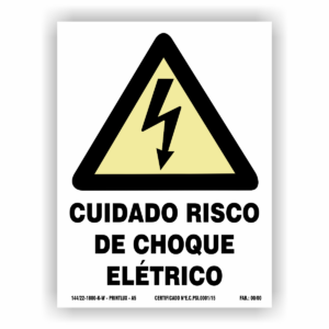 PLACA A5 – CUIDADO RISCO DE CHOQUE ELÉTRICO